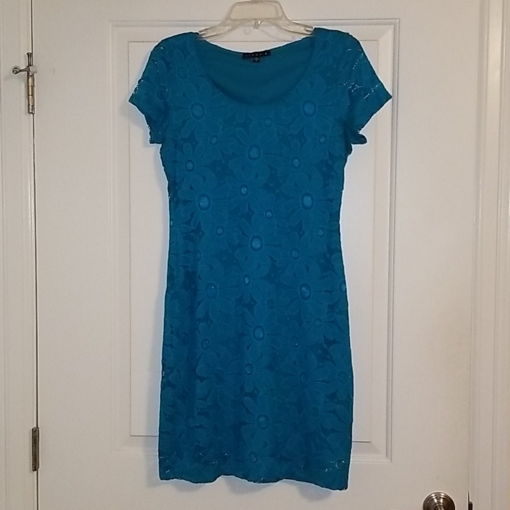 Teal flower dress